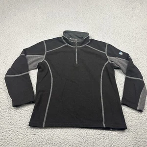 Kuhl Sweater Boys Youth Medium Black Kashmira Fleece Quarter Zip Pullover - Picture 1 of 11
