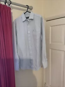 Farah Jeans Shirt Blue Stretch Oxford Long Sleeve Small See Description - Picture 1 of 3