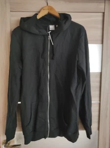 Asos Design Womens Hoodie Black Pockets Long Sleeve 100% Cotton Zipper Size 14 - Picture 1 of 11