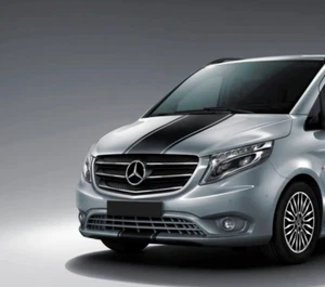 Mercedes Vito Pin Bonnet Wide Stripes Vinyl Decals Sticker Racing Sport V-Class - Picture 1 of 4