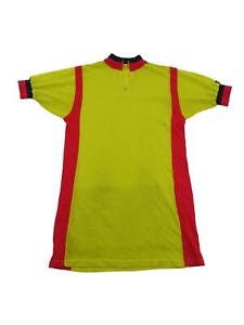 Vintage Giordana Men's Acrylic Bike Cycling Jersey Size 3 60s 70s Yellow Red