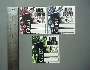 Alice Cooper Backstage Pass 3 Satin Pass Theatre of Death Tour - Cuadrados - Imagen 1 de 1