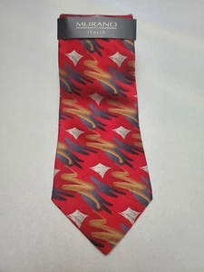 MURANO ITALIA 100% SILK NECKTIE 59"X3.75 MULTICOLOR ABSTRACT DESIGN USA MADE NWT - Picture 1 of 10