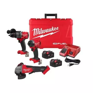 Milwaukee Cordless 2-Tool Combo Kit 18V Li-Ion Brushless w/ 4-1/2" to 5" Grinder - Picture 1 of 11