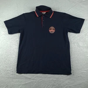 Vintage Cascade Tiger Head Polo Shirt Blue Short Sleeve Collared Size 18 - Picture 1 of 9