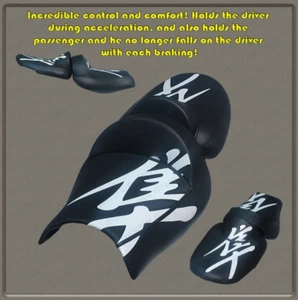 SALE! Custom Seat COVER Suzuki Hayabusa 1999-2007 (1Gen) Black+White (2pil) - Picture 1 of 13