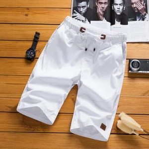 Men's Solid Colors Summer Shorts Casual Drawstring Elastic Waist Beach Shorts - Picture 1 of 37
