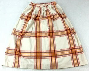 Falda plisada a cuadros naranja blanca hasta la rodilla talla 8 Counterparts para mujer - Imagen 1 de 6
