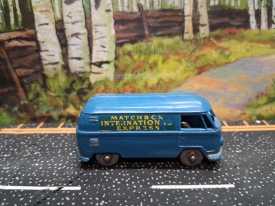 Vintage Lesney Matchbox No. 34a - Volkswagen Van - Blue International Express - Image 1 of 4