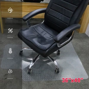 Tappetino Sedia Ufficio Casa 48" x 36" Pavimento PVC Schienale Borchiato con Labbro per Tappeto Pile - Foto 1 di 14