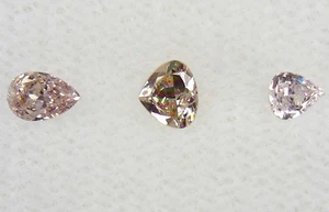 0.26 Cts (3 Pcs) ExQUISITE PEAR (MIX mm) NATURAL UNTREATED ARGYLE PINK DIAMOND - Picture 1 of 7