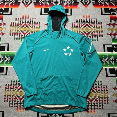 Nike 5 Star Field General Fly Rush Hooded Jacket Teal White Medium Mens Pullover - Image 1 of 4