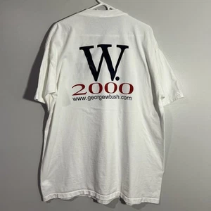 T-shirt manica corta bianca vintage All Sport George W Bush Election uomo 2XL - Foto 1 di 6