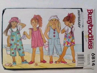 Jumpsuit Girls SX S M L Butterick Busybodies 6814 Sewing Pattern Summer Shorts - Image 1 of 4