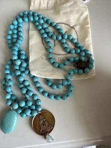 Katia Turquoise Howlite Bead & Gold Buddha Trust Necklace Retired - Picture 1 of 4