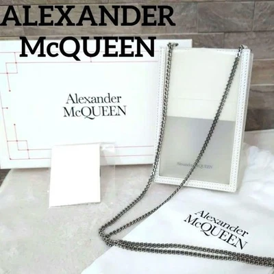 Alexander McQueen Bolso de Hombro Cartera Estuche para Teléfono Cuero Blanco Auténtico Foto 1 de 4