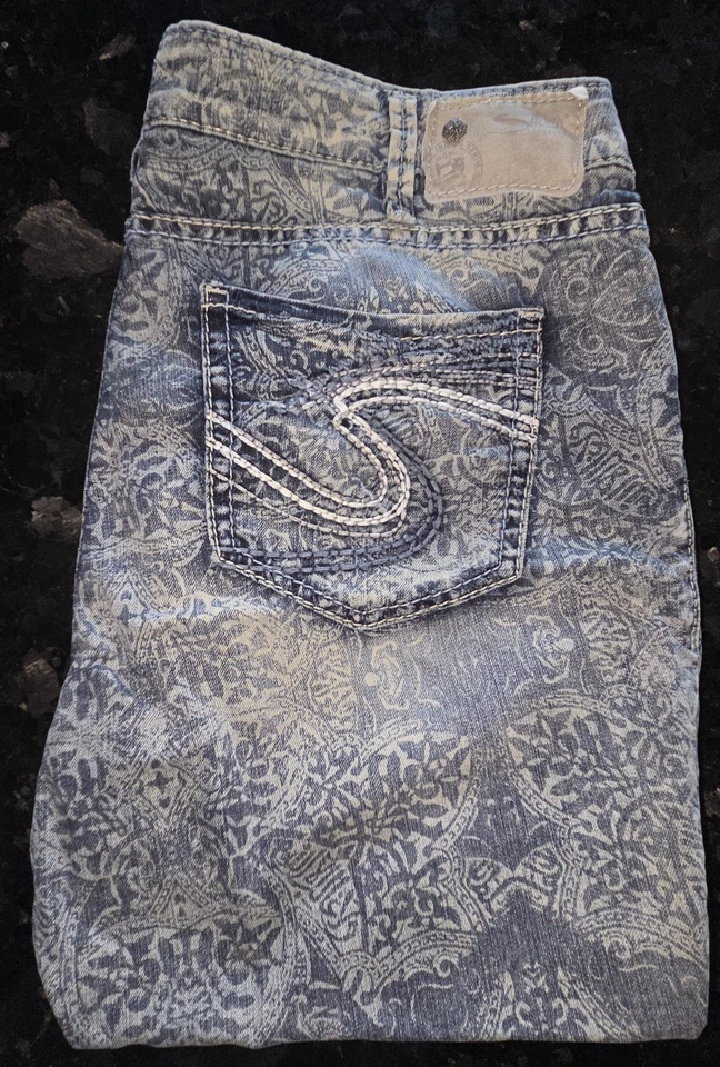 Women's Silver Capri Jeans - SZ 18 - Image 1 of 2