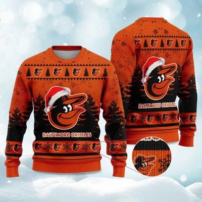 2025 Orioles Snowflakes Christmas Ugly Sweater - Christmas Gift For Men, Women - Image 1 of 4