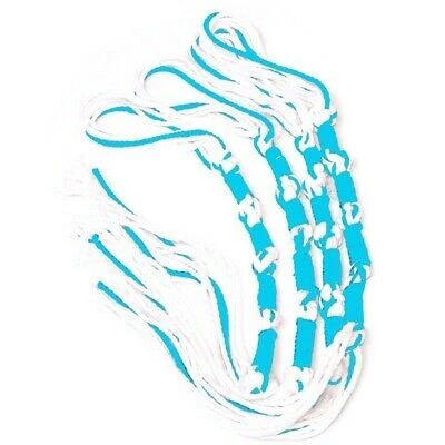 Holy Land Market Tangled Loops Tzitzits (set of Four) White With Blue Thread -