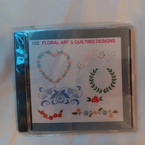 Janome Sewing Machine FLORAL ART & QUILTING DESIGNS 102 Embroidery Card Software - Picture 1 of 4