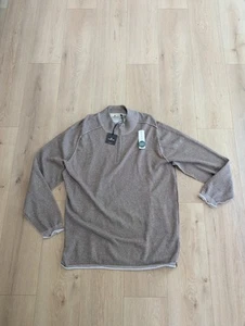 THE NORMAL BRAND Herren Khaki Jimmy Quarter Zip Pullover Sweater XXL 2XL Neu mit Etikett - Bild 1 von 8