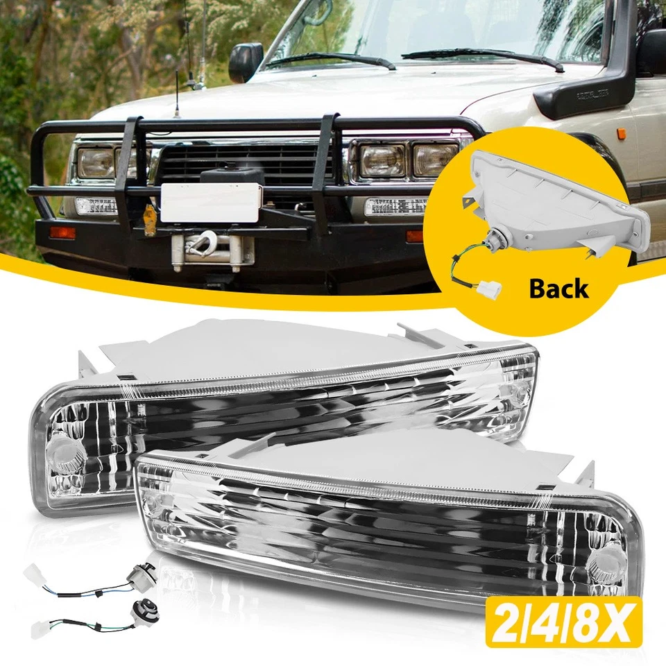 8x Clear Style Indicators Front Bumper Light For Land Cruiser HZJ80 Series XL AU - image 1 of 4