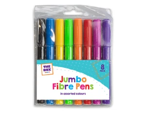8 Pack Jumbo Fibre Pens Chunky Bright Drawing Writing Felt Tip Markers Kidz UK - Picture 1 of 3