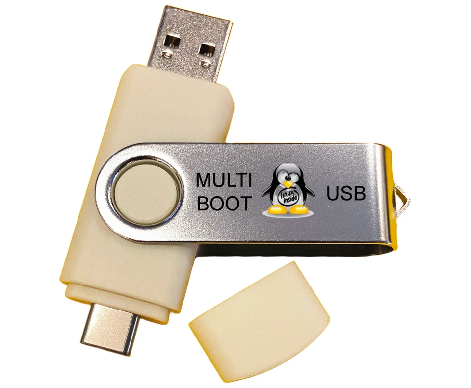 Linux 8-in-1 Bootable Multi-Boot OS Set USB Drive with Ubuntu, Fedora & Tails OS - Image 1 of 4