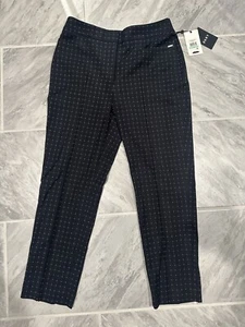 NWT DKNY Womens Dress Pants Navy Pattern Dress Pants Size 8 Business Casual - Picture 1 of 7