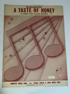 A Taste Of Honey Sheet Music Bobby Scott Ric Marlow - Picture 1 of 3