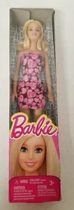 Mattel Barbie Brand Fashion Doll Blonde with Pink Hearts Print Dress - Picture 1 of 1