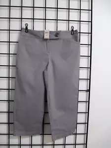 "NUEVO" ANN TAYLOR / ORG. $58 🌸 TALLA 0 PETITE==PANTALONES GRISES CAPRI SIGNATURE FIT - Imagen 1 de 6