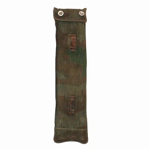 Zeltbahn Kit Tent WW2 SPLINTER CAMO Wooden Poles 40s Era Metal Pegs Canvas Pouch - Picture 1 of 6