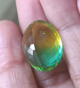 21.70 CT Wonderful Bi-color Oval Cut Shape Doublet Tourmaline Loose Gemstones - Picture 1 of 8