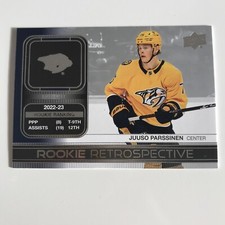 NHL Card,Juuso Parssinen,Rookie Retrospective,UD1 2023-24,Lightning