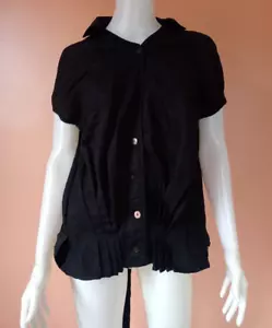 ARCO TOP NEGRO HIROMI TSUYOSHI CON BOTONES PLISADOS TALLA 2 - Imagen 1 de 8