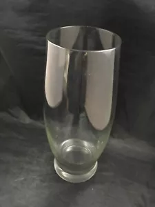 Vaso fiori vetro trasparente 11 pollici arredo casa tubo ovale vintage vetro - Foto 1 di 7