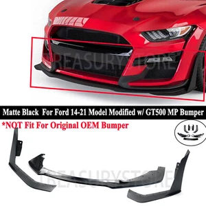 For Ford Mustang 14-21 Modified w/GT500 MP Style Bumper Front Bumper Lip Winglet - Picture 1 of 14