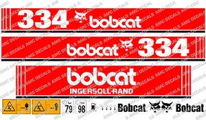 Bobcat 334 Mini Digger Etiqueta Engomada Juego Completo - Imagen 1 de 1