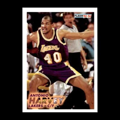 Antonio Harvey 1993-94 Fleer Rookie Los Angeles Lakers #313 R328P 90 - Image 1 of 2