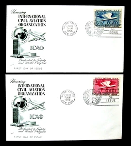 UN Scott #31-32(Mi35-36) Symbols of Flight First Day Covers , Unaddressed -#U007 - Picture 1 of 1