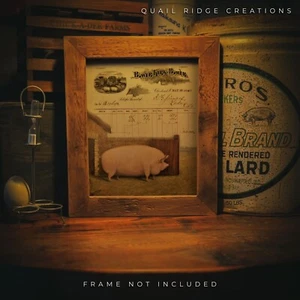 Vintage Hog Farmer Art Print 8X10 Pig Livestock Farmhouse Kitchen BBQ Wall Decor - Picture 1 of 8