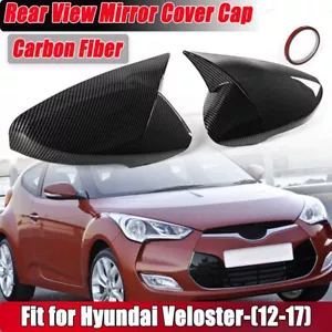 Se adapta a Hyundai Veloster 2012-2017 fibra de carbono OX borde de espejo retrovisor 2 piezas - Imagen 1 de 9