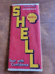 Shell Motor Oil California "Tour With Confidence" 1939 Road Map Prospekt - Bild 1 von 4