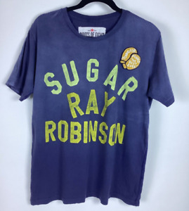 Roots of Fight Sugar Ray Robinson Harlem Boxing Rare T-Shirt Blue Medium