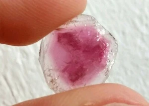 Pink Rosa Turmalin Rubellit Trapiche Liddicoatit Scheibe Rohstein Roh Kristall - Bild 1 von 5
