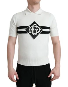 Dolce & Gabbana White DG Logo Henley T-shirt - Picture 1 of 7