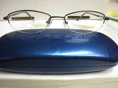 VIA MILANO EYEGLASS FRAMES Style RILEY in BROWN  Sz. 51-17-135   Free   CASE - Image 1 of 4