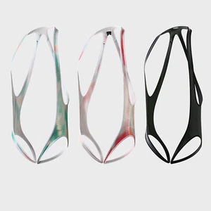 Mens Leotards Mankini Bodysuit Sexys Jumpsuit Halter Underwear Color Block Sexy - Picture 1 of 58