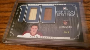 JEAN BELIVEAU "LEAF IN THE GAME GREATEST OF ALL STICKWORK" HOCKEY CARD #3 of 5 - Picture 1 of 4